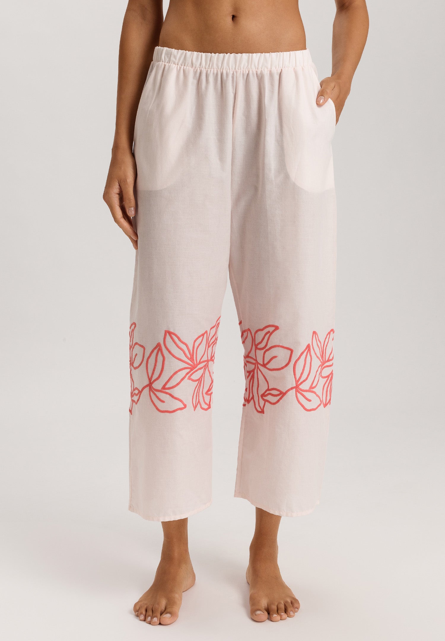 Liz Cotton Crop Pants With Embroidery | Melon Soda 74798-2337