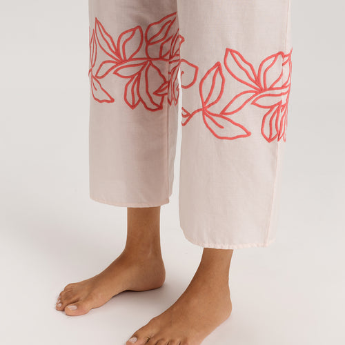 Liz Cotton Crop Pants With Embroidery | Melon Soda 74798-2337