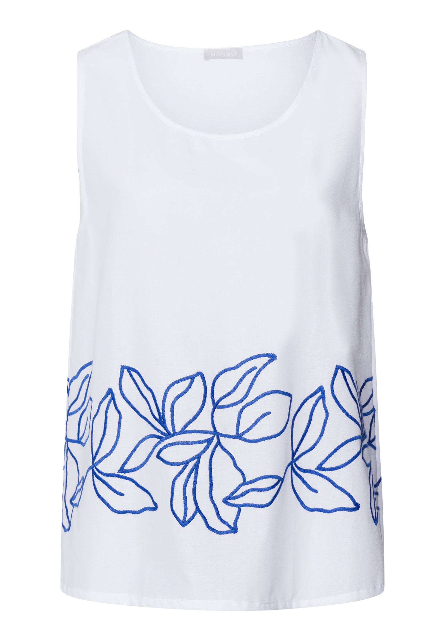 Liz Relaxed Cotton Tank Top With Embroidery | White 74799-101