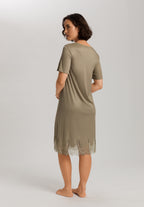 Melia Scalloped Lace Round Neck Nightgown | Silver Sage 74802-2651
