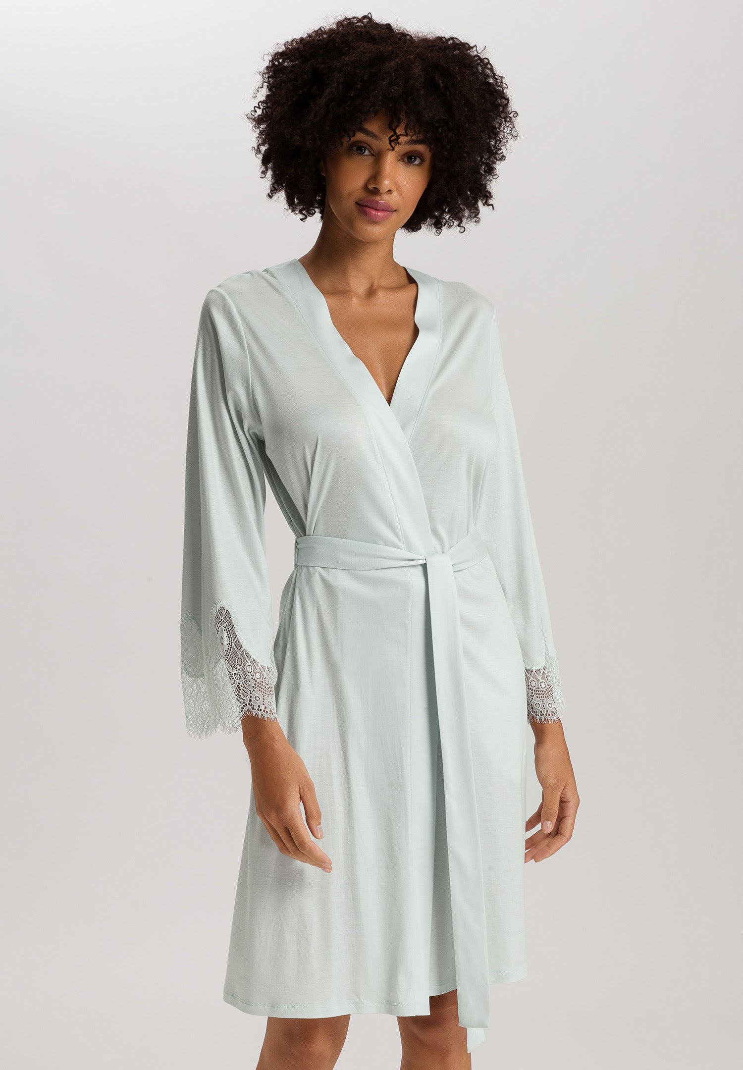Melia Scalloped Lace Robe 100cm | Ice Flow 74804-2577