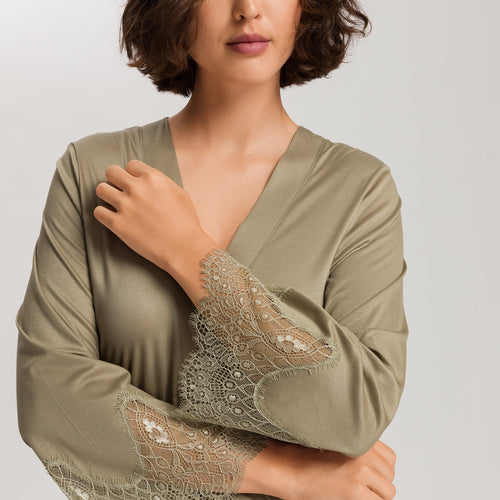 Melia Scalloped Lace Robe 100cm | Silver Sage 74804-2651