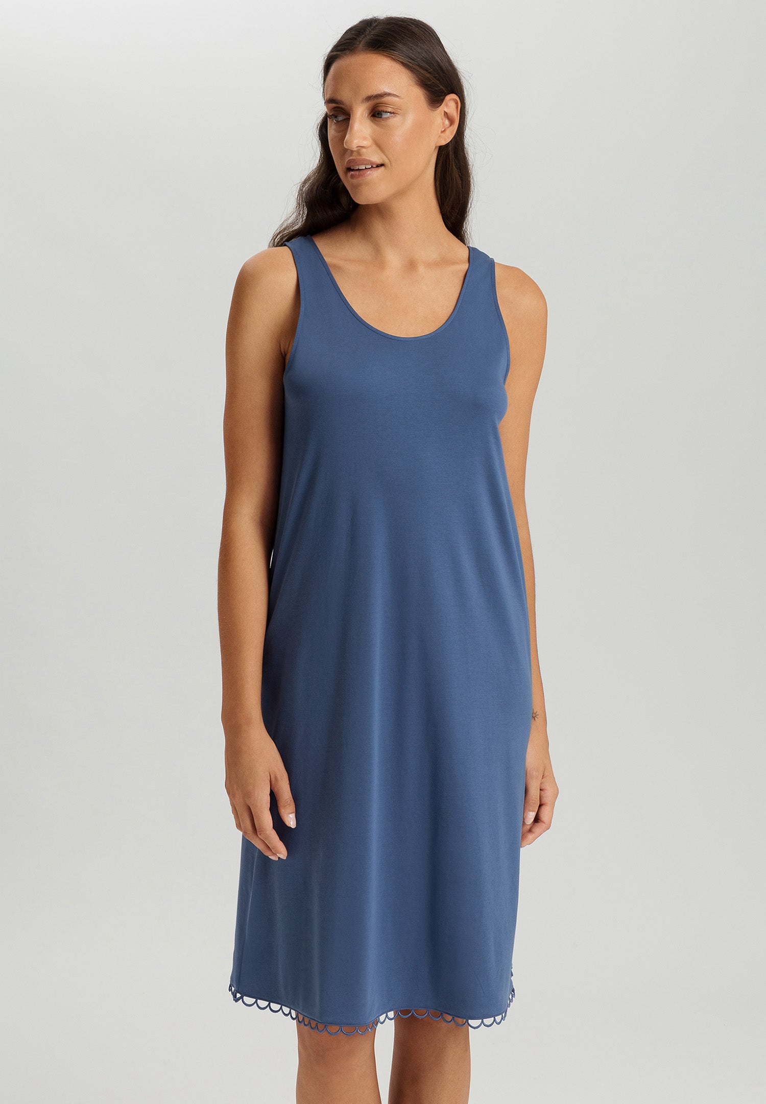 Anouk Cotton Tank Nightgown | Slate Blue 74807-2642