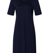 Cotton Silk V-Neck Cotton Nightgown | Deep Navy 74814-1610