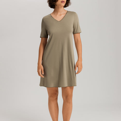 Cotton Silk V-Neck Cotton Nightgown | Silver Sage 74814-2651