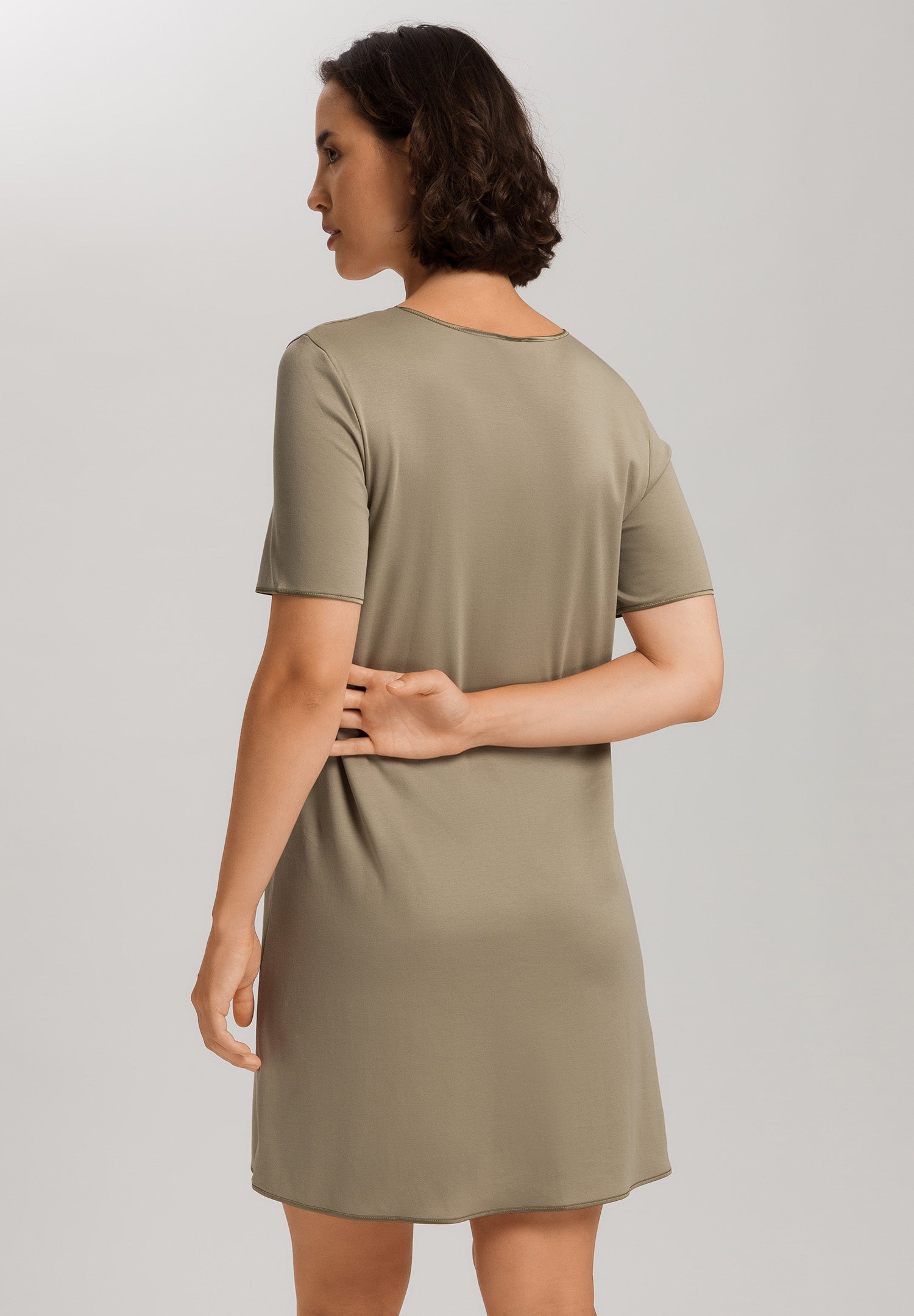 Cotton Silk V-Neck Cotton Nightgown | Silver Sage 74814-2651