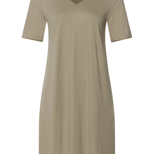 Cotton Silk V-Neck Cotton Nightgown | Silver Sage 74814-2651