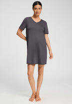 Cotton Silk V-Neck Cotton Nightgown | Boulevard 74814-2687