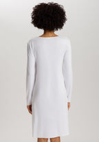 Cotton Silk V-Neck Cotton Nightgown | White 74815-101