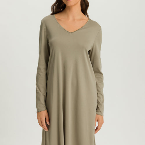 Cotton Silk V-Neck Cotton Nightgown | Silver Sage 74815-2651