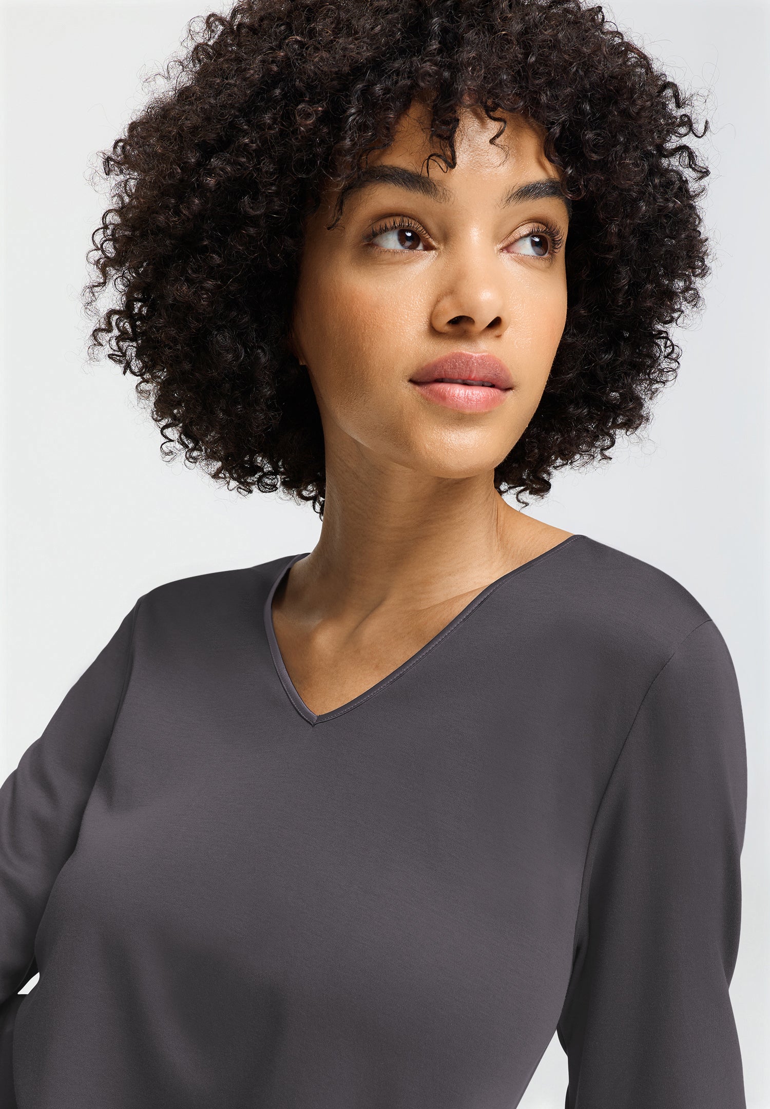 Cotton Silk V-Neck Cotton Nightgown | Boulevard 74815-2687