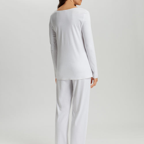 Cotton Silk V-Neck Cotton Pajama Set | White 74816-101