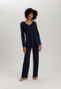 Cotton Silk V-Neck Cotton Pajama Set | Deep Navy 74816-1610