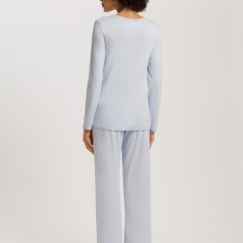 Cotton Silk V-Neck Cotton Pajama Set | Powder Blue 74816-2512