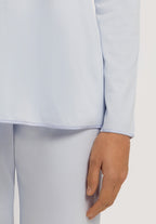 Cotton Silk V-Neck Cotton Pajama Set | Powder Blue 74816-2512