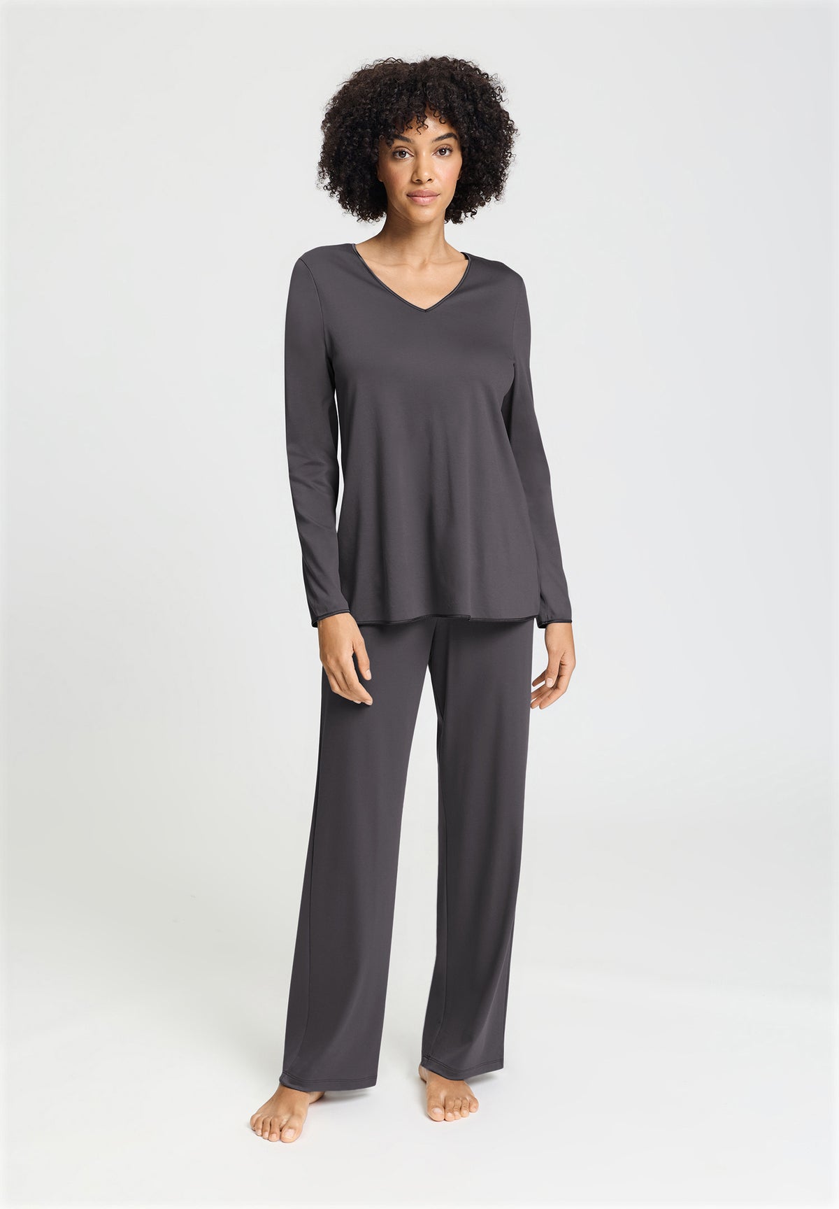 Cotton Silk V-Neck Cotton Pajama Set | Boulevard 74816-2687
