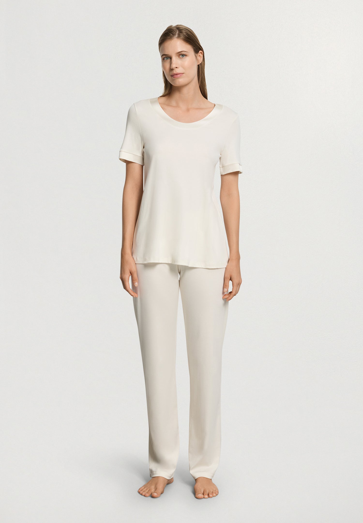 Anilla L/Slv Pajama | Misty White 74817-2123