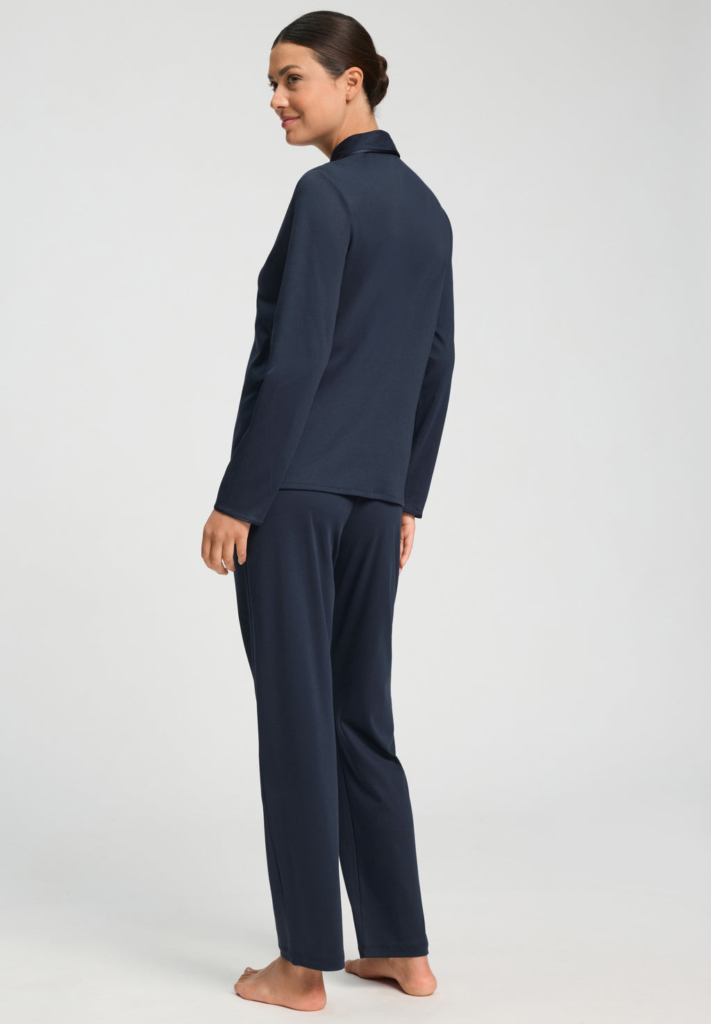 Cotton Silk L/Slv Button Front Pajama | Deep Navy 74828-1610