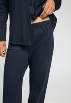 Cotton Silk L/Slv Button Front Pajama | Deep Navy 74828-1610