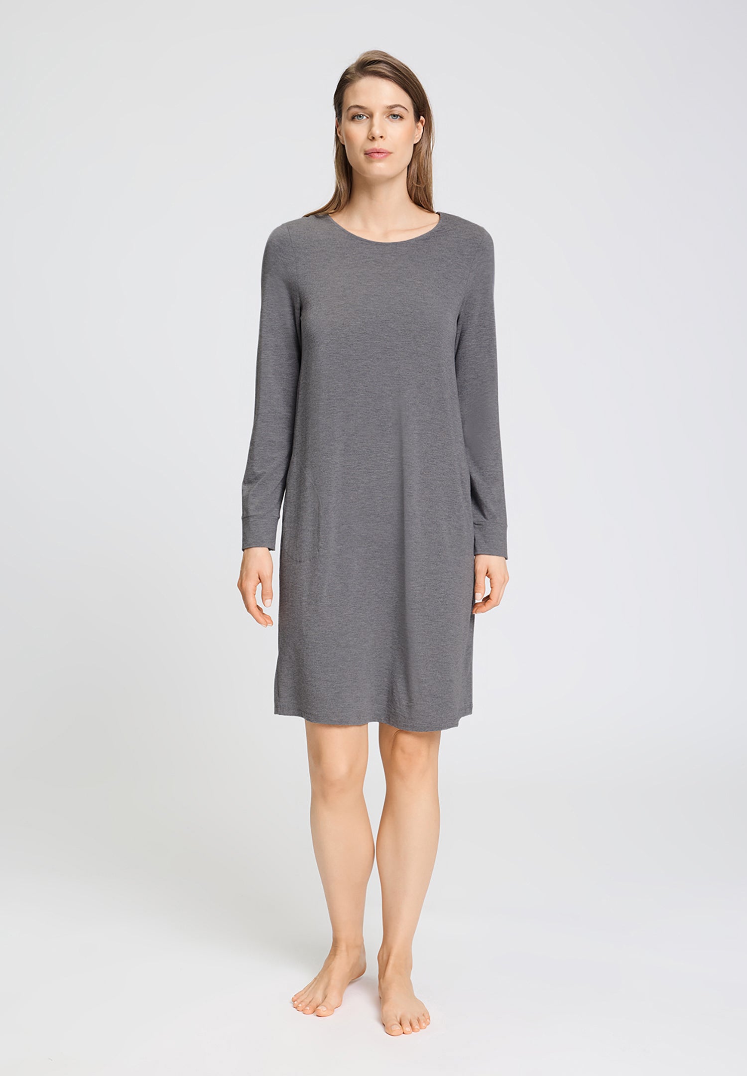 Natural Elegance Soft Jersey Nightgown | Stone Melange 74831-3169