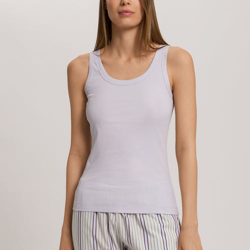 Sleep And Lounge Ribbed Cotton Tank Top | Pink Lavender 74841-2463