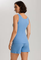 Sleep And Lounge Ribbed Cotton Tank Top | Bay Blue 74841-2542