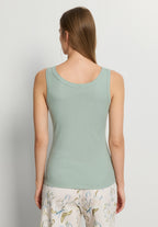 Sleep And Lounge Ribbed Cotton Tank Top | Dark Seafoam 74841-2733