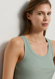 Sleep And Lounge Ribbed Cotton Tank Top | Dark Seafoam 74841-2733