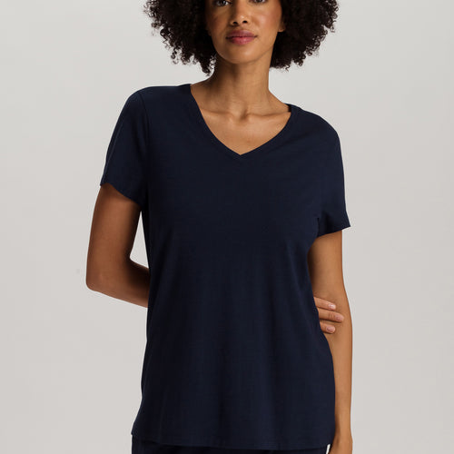 Sleep And Lounge Relaxed V-Neck Top | Deep Navy 74842-1610