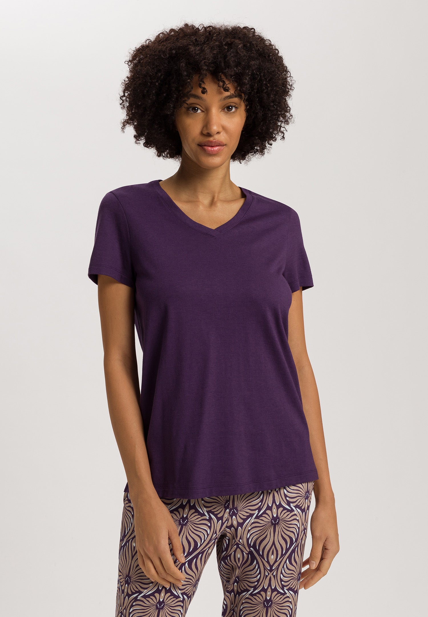 Sleep And Lounge Relaxed V-Neck T-Shirt | Amethyst 74842-2431