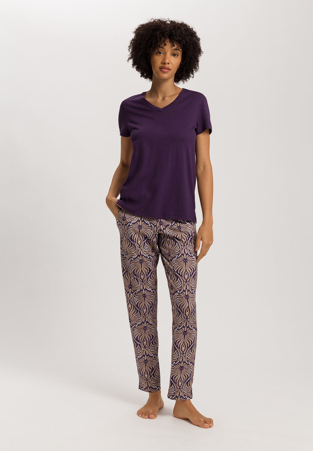 Sleep And Lounge Relaxed V-Neck T-Shirt | Amethyst 74842-2431