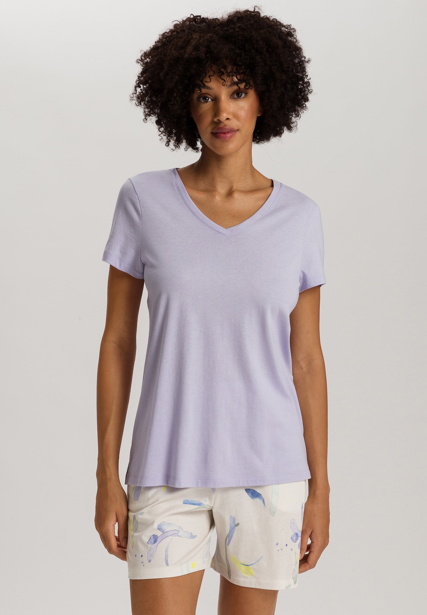 Sleep And Lounge Relaxed V-Neck Top | Purple Heather 74842-2474