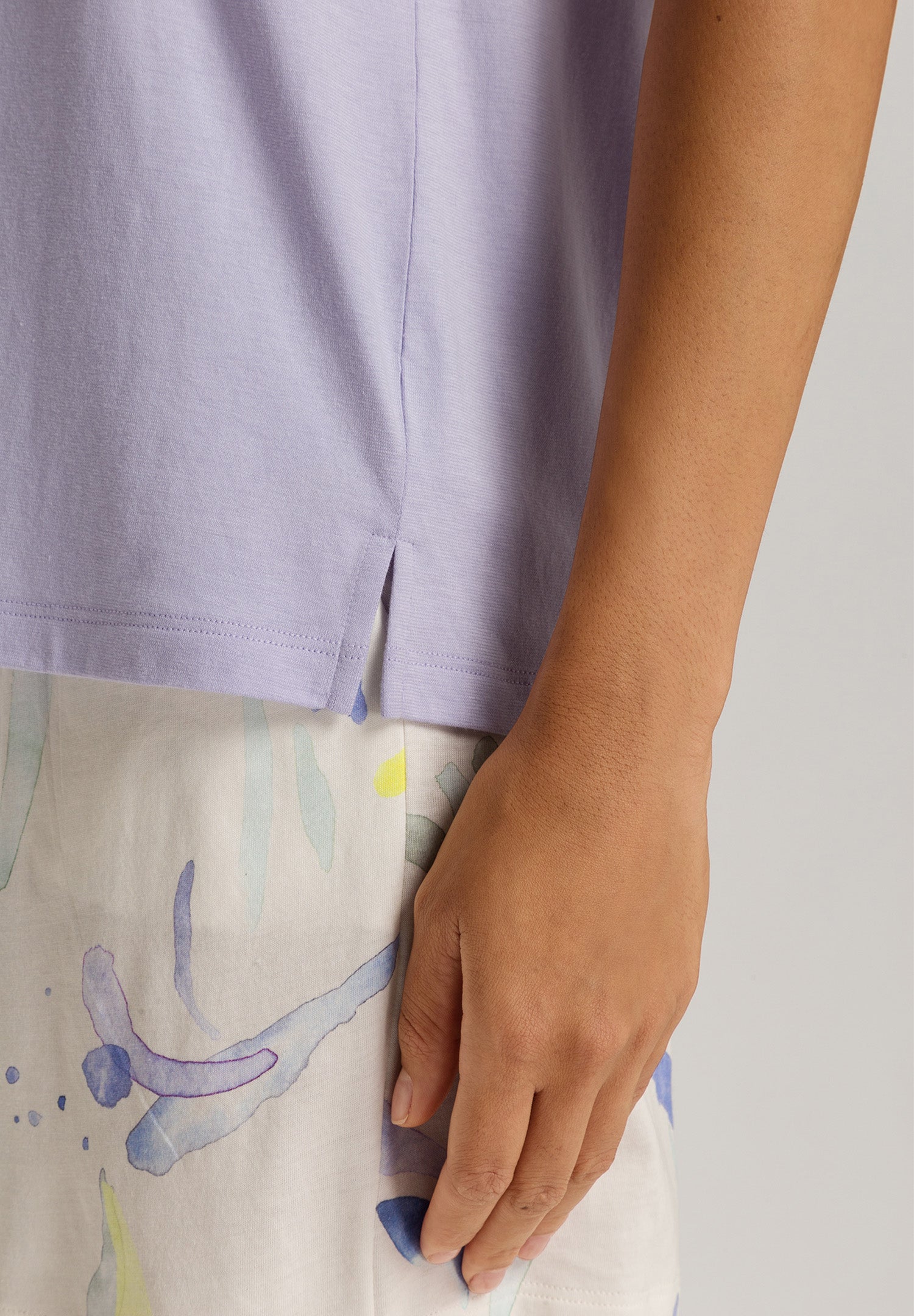 Sleep And Lounge Relaxed V-Neck Top | Purple Heather 74842-2474