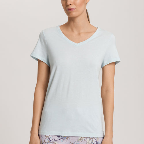 Sleep And Lounge Relaxed V-Neck Top | Delicate Blue 74842-2535