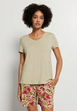 Sleep And Lounge Relaxed V-Neck T-Shirt | Olive Stem 74842-2661
