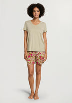 Sleep And Lounge Relaxed V-Neck T-Shirt | Olive Stem 74842-2661