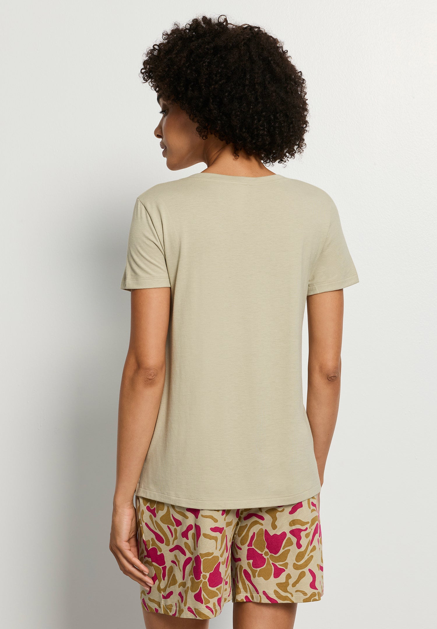 Sleep And Lounge Relaxed V-Neck T-Shirt | Olive Stem 74842-2661