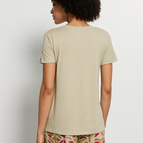 Sleep And Lounge Relaxed V-Neck T-Shirt | Olive Stem 74842-2661