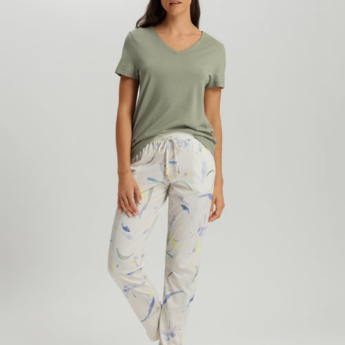 Sleep And Lounge Relaxed V-Neck Top | Crystal Green 74842-2732