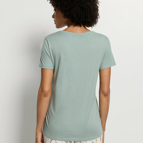 Sleep And Lounge Relaxed V-Neck T-Shirt | Dark Seafoam 74842-2733