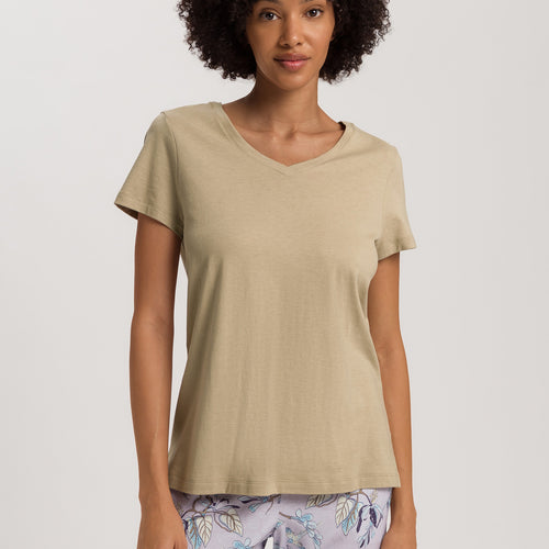 Sleep And Lounge Relaxed V-Neck Top | Lemon Pepper 74842-2810