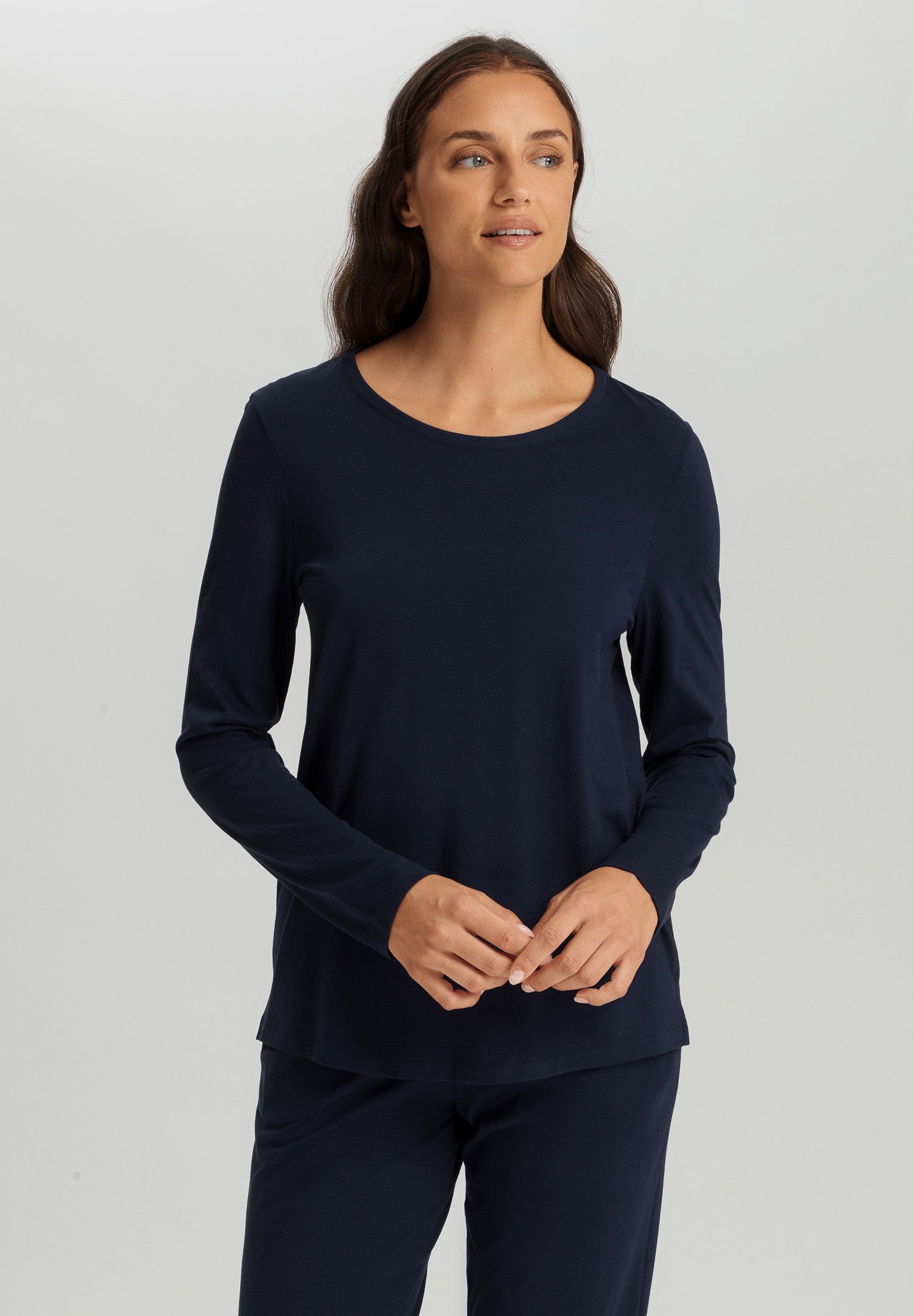 Sleep And Lounge Relaxed Round Neck Top | Deep Navy 74844-1610