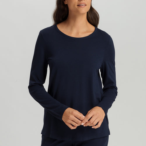 Sleep And Lounge Relaxed Round Neck Top | Deep Navy 74844-1610