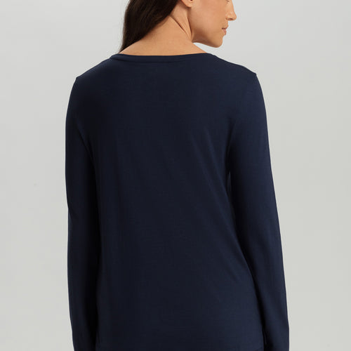 Sleep And Lounge Relaxed Round Neck Top | Deep Navy 74844-1610