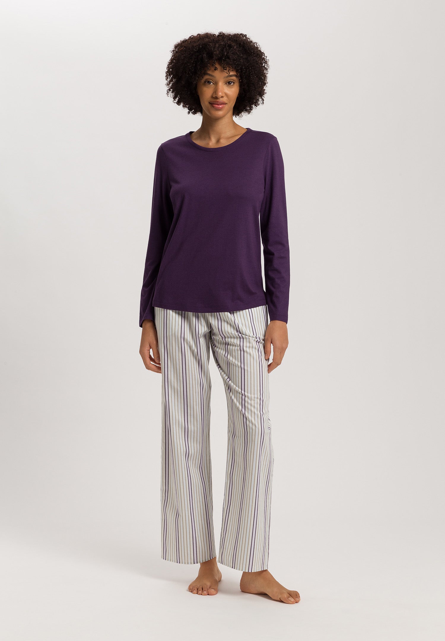 Sleep And Lounge Relaxed Round Neck Top | Amethyst 74844-2431
