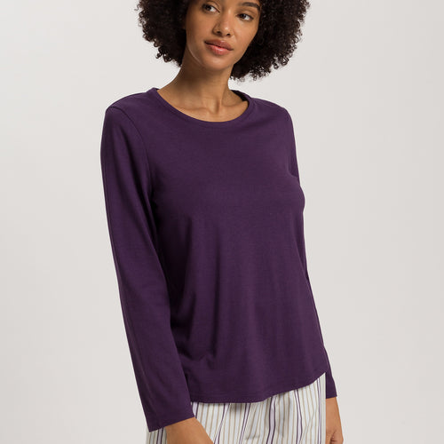 Sleep And Lounge Relaxed Round Neck Top | Amethyst 74844-2431