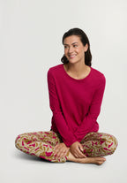 Sleep And Lounge Relaxed Round Neck Top | Light Sangria 74844-2465