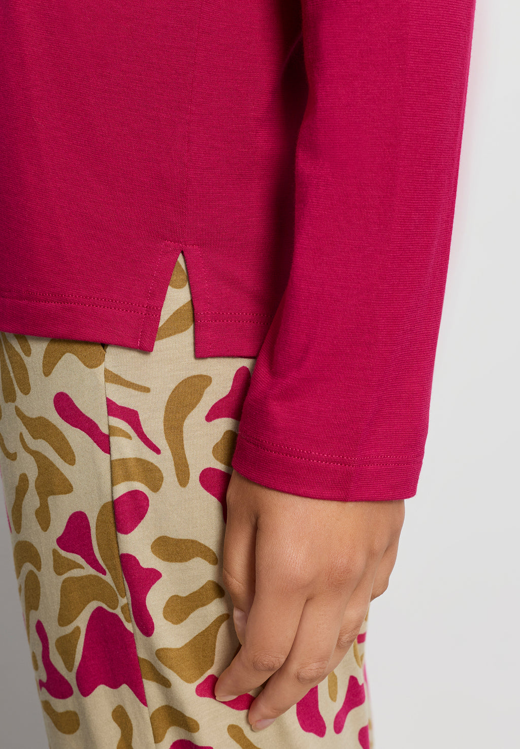 Sleep And Lounge Relaxed Round Neck Top | Light Sangria 74844-2465