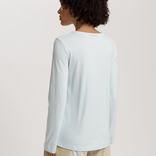 Sleep And Lounge Relaxed Round Neck Top | Delicate Blue 74844-2535