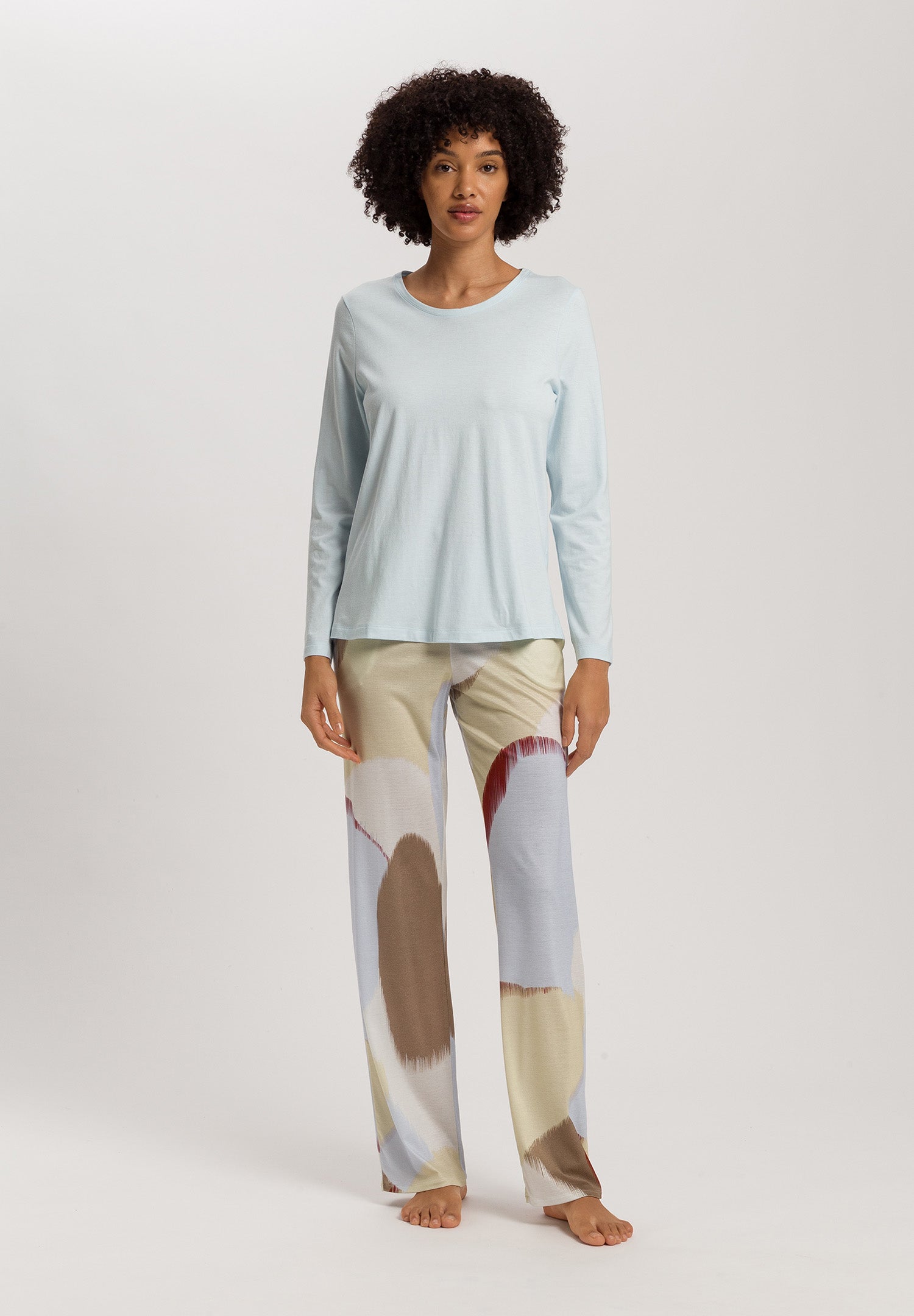 Sleep And Lounge Relaxed Round Neck Top | Delicate Blue 74844-2535